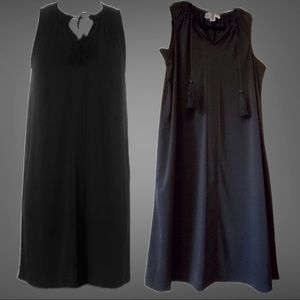 Michael Kors black dress with tassel tie at neckline.